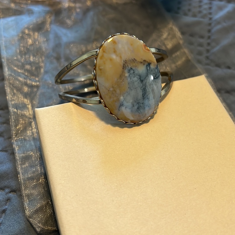 Large Stone Cuff Bracelet